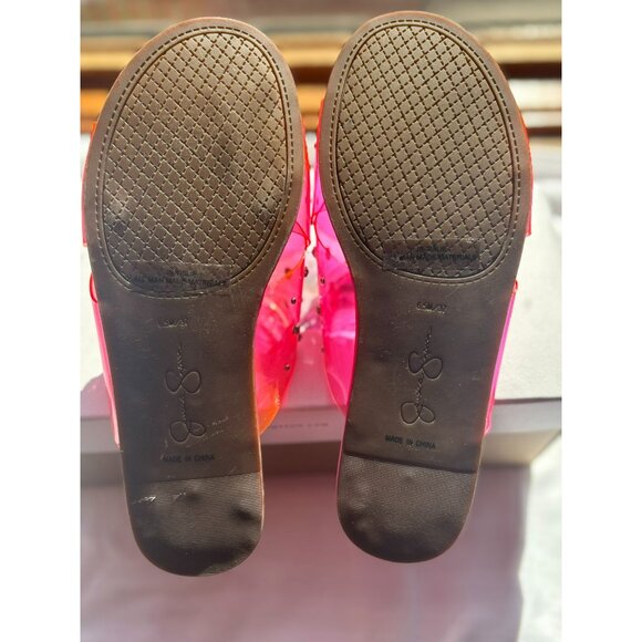 Jessica Simpson Womens Pink Slide Sandals Rhinestone Studded - Picture 4 of 4